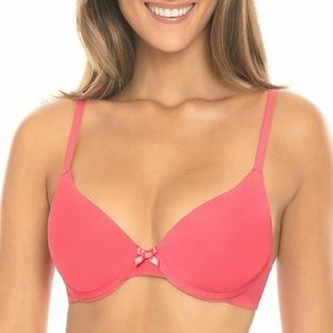 SECRET TREASURES 40DDD T-shirt Bra Coral Pink Satin NWT